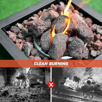 Onlyfire 10Lbs Large Red Lava Rock for Fire Pit/Fireplace/Landscaping - color: Red, size: 2.75-5 inch