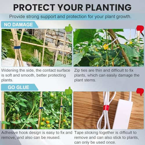Garden Ties for Garland,Reusable and Adjustable Plant Tape,Soft Plant Supports for Effective Growing,Thicker Twist Ties for Plants Gardening,Plant Twist Tie for Plant Gardening,Home,Office