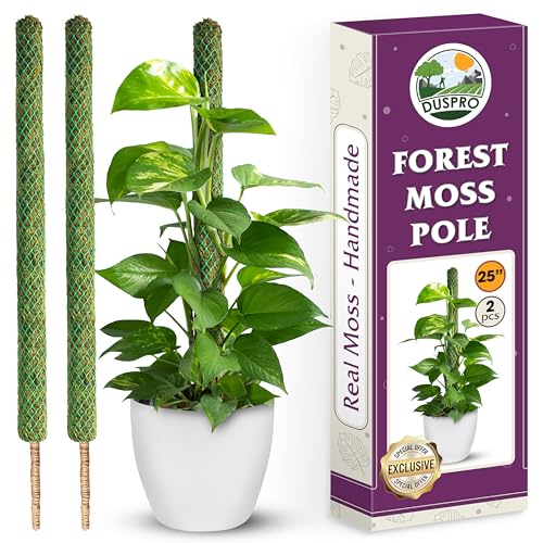 DUSPRO 2 Pack 25" Mesh Moss Pole for Climbing Plants, Pre-Made Moss Pole - size: 25"