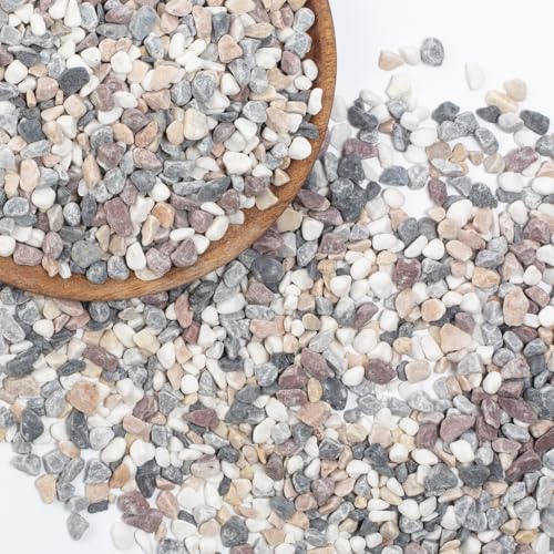 10lbs Nature Gravel Pebbles, 1/5 Inch Succulent & Cactus Pea Gravel (Mixed) - color: Mixed, size: 10 Pounds