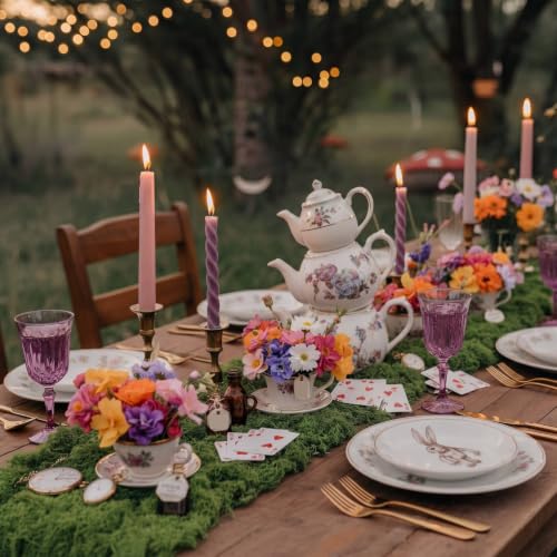 Fake Moss Table Runner Halloween Enchanted Artificial Forest Table Decor | 70" x 12.6" Wonderland Tea Party Decoration Party Fairy Decor for Garden Halloween Holiday Wedding Dinner Birthday