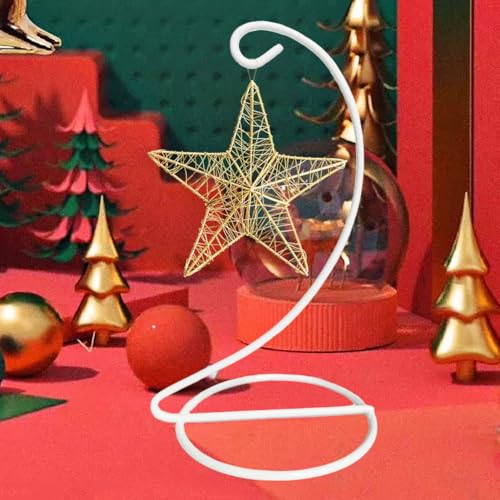 6 Inch White Ornament Display Stand, Small Metal Ornament Hanger Stand for Hanging Glass Globe, Air Plant Terrarium, Christmas Ornament, Witch Ball, Home Office Wedding Decoration (White) - color: White