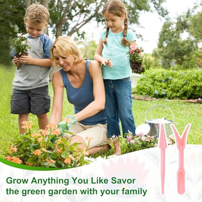 M METERXITY 6-Pack Mini Garden Hand Succulent Transplanting Tools, Plastic Seedlings Dibber Sowing Digging for Repotting/Lawn Maintenance/Plant Care, Small Gardening Tools [Pink] - color: Pink