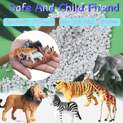 12 Pcs Figures Toys Realistic Mini Safari Zoo Animal Figurines, Plastic Learning Educational Playset Animal Themed Party Supplies Cake Topper Ornaments for Easter Egg Birthday Christmas - size: 12 Pcs Zoo Animal