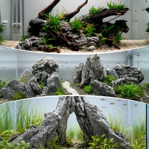 Seiryu Stone Aquarium Rocks for Fish Tank,10LB 3-7inches | Natural Stone for aquarium hardscape, aquascaping, terrariums, bonsai, and potted plants - size: 10lb,3-7inches