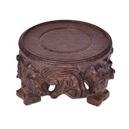 Oriental Asian Sandalwood Wood Vase Display Pedestal Stand