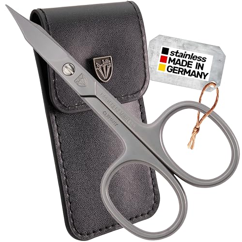 3 Swords Germany - brand quality STAINLESS STEEL INOX CURVED COMBINED CUTICLE & NAIL SCISSORS (1 PIECE) with case for manicure pedicure - nail care by 3 Swords - Made in Germany - color: Nail / Cuticle Scissors Combined