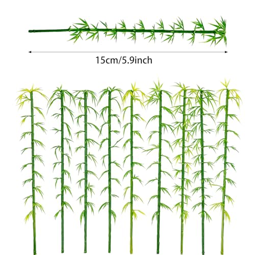 Woohome Model Miniature Bamboo Trees, Green Plastic Bamboo Trees for Building Model, Home Miniature Landscape Landform Diorama Project, 50 PCS, 5.9’’ - color: 50pcs 15cm