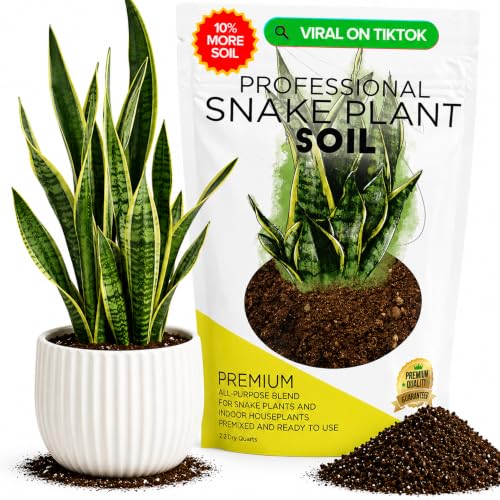 Professional Snake Plant Soil Large 2.2 Quarts Ready to Use, Premium Potting Soil for Snake Plants Dracaena Trifasciata, Fast Draining Indoor Soil with Peat Moss Coco Coir Perlite Dolomite Made in USA - color: Snake Plant Soil, size: 2.2 Quarts