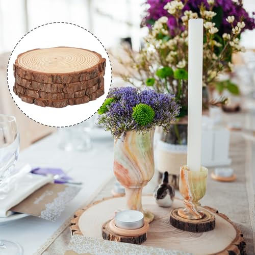 20 PCS Unfinished Wood Slices for Centerpieces, 6.3-7 Inch Natural Wood Slices with Tree Bark Pine and Wood Rounds Discs for DIY Crafts, Centerpieces, Art & Decor - size: 20 PCS 6.3-7 Inch