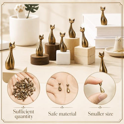 Civaner Mini Brass Figurines, 50 Pcs, Cat - style: Cat