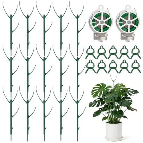 15Pack Monstera Plant Support for Indoor & Outdoor Plants with Clips & Ties - size: 15 Pack