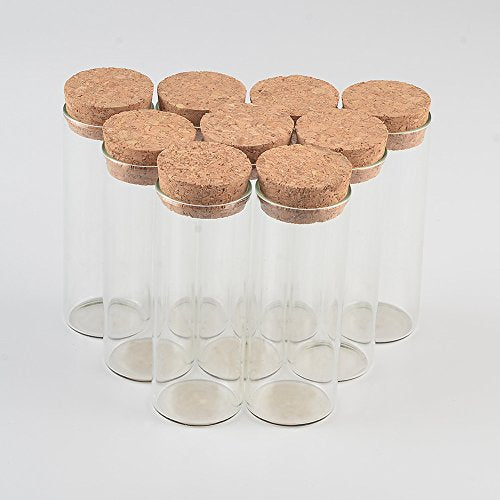 30x80mm 40ml Glass Vials Jars Test Tube With Cork Stopper Empty Glass Transparent Clear Bottles 12pcs (12, 40ml-30x80mm) - size: 40ml-30x80mm