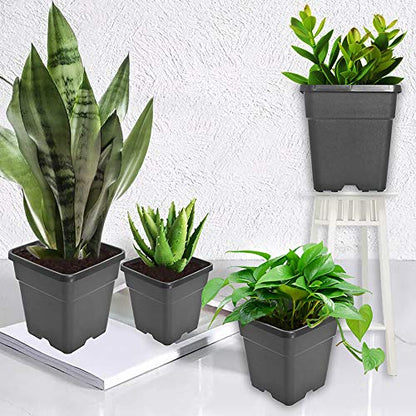 Square Nursery Pots Plant Pots Grow Pots Nursery Container Fit for Planting Soil Plants 10 Gallon 5Pcs - color: Black, size: 10 Gallon-5pcs