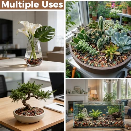 18lb Mix Lava Rocks for Plants 3/8" Horticultural Pumice for Plants, Succulent Cactus Soil Potting Mix - Horticultural Sand Aquarium Gravel Drainage Rocks for Potted Plant, Bonsai Soil, Top Dressing - size: 3/8 Inch