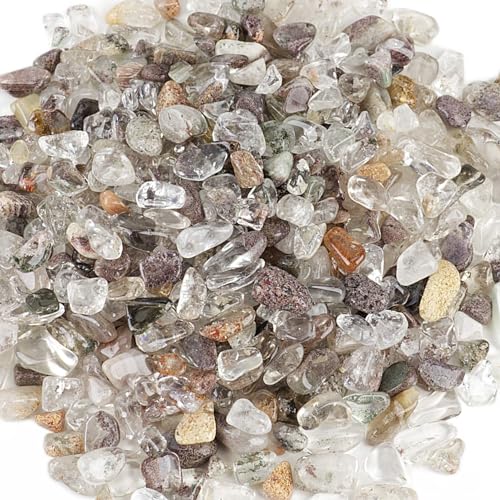 Cherry Tree Collection 1/2 lb Polished Phantom Quartz Gemstone Chips | Natural Stone Pieces for Jewelry Making, Resin Crafts, Plants, Succulents, Aquariums, Meditation, Chakra Décor and Displays. - color: Phantom Quartz