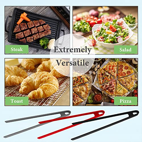 3PCS Silicone Toast Tongs, Trivet Tongs for Cooking, 11.8Inch Silicone Kitchen Tong with Anti-slip Design, Long BBQ Grilling Tong for Toaster, Pan Fried Steak, Barbecue and Salad by Sunenlyst - size: 11.8 Inch, 3pcs