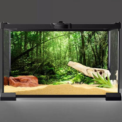 AWERT 72x24 inches Tropical Terrarium Background Rainforest Aquarium Background Green Tree Reptile Habitat Background Vinyl - size: 72x24in/180x60cm