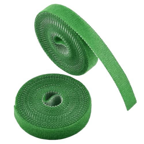 IFNOW Hook and Loop Cable Ties Reusable Fastening Tape Garden Tie Strap Plant Supports Gentle on Plants Plant Ties Garden Tape (Green, 0.4''/16FT, 2PCS) - color: Green, 0.4''/16FT, 2PCS