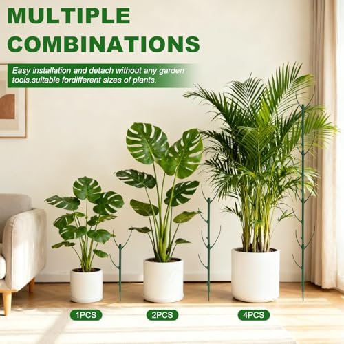 5 Pack Stackable Plant Support Stakes Indoor/Outdoor Support Pole - size: 5 pack