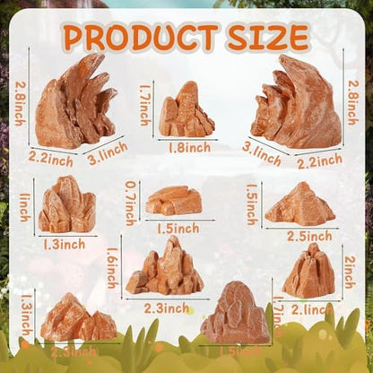 Warmtree 10 Pcs Simulation Diorama Rocks Stone Fake Rock - color: Brown