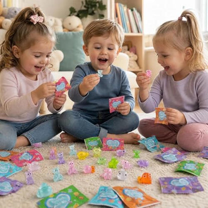 HKLMRO 100PCS Glow in The Dark Mini Resin Animals Mystery Blind Bag, Tiny Figurines for Fairy Garden, Dollhouse Decor, DIY Crafts, Kids Party Favors and Classroom Rewards