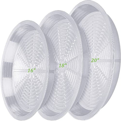 Shellwei 18 Pieces 16" 18" 20" Plant Saucers Clear Durable Plant Saucer Plastic Plants Saucers for Indoors Outdoors Clear Flower Pot Drip Trays Plants Garden Pot Saucer Trays - size: 16 Inch, 18 Inch, 20 Inch