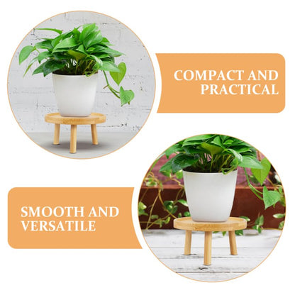 balacoo Solid Wood Plant Stand 2 Pack 5.11 inch Flower Pot Stand and Plant Riser for Indoor Use Wooden Holder for Living Room Balcony Desk Window Sill Natural Finish