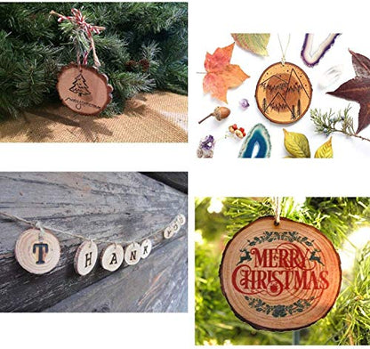 Unfinished Natural Wood Slices 30Pcs 2.75-3.1 inch Wood Coaster Pieces Craft Wood kit Predrilled with Hole Wooden Circles Great for Arts and Crafts Christmas Ornaments DIY Crafts Rustic Wedding - size: 30 Pcs 2.75-3.1 inch