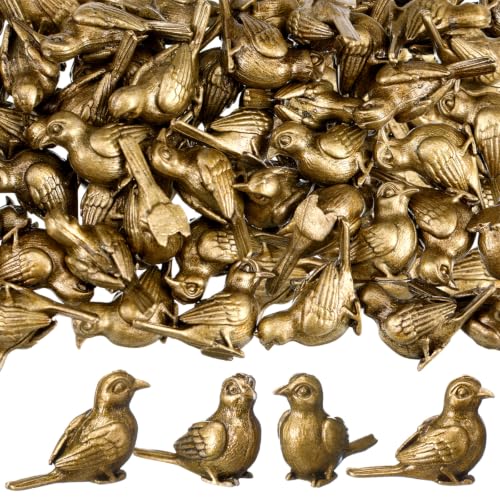 Weysat 50 Pcs Mini Bronze Bird Statue, Falls Bird Figurine Decor | Antique Metal Bird Figurine, Mini Bird Figurine, Falls Fairy Garden Accessories, Gifts for Nature Lovers - style: Bird