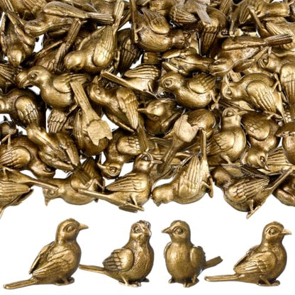Weysat 50 Pcs Mini Bronze Bird Statue, Falls Bird Figurine Decor | Antique Metal Bird Figurine, Mini Bird Figurine, Falls Fairy Garden Accessories, Gifts for Nature Lovers - style: Bird