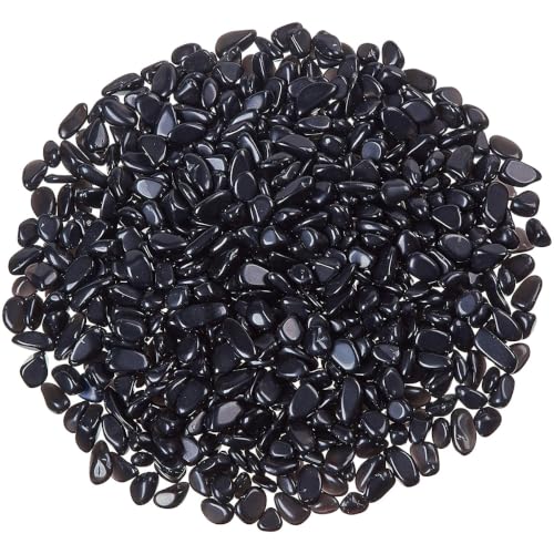WAYBER Natural Crushed Black Obsidian, Decorative Gravel Stones, 1 Pound - color: Black, size: 1 Pound