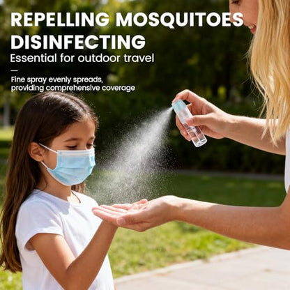 4 Pack Refillable Spray Bottle, Reversible Small Empty Spray Bottle with Fine Mist, Leak Proof - for Cleaning Solutions, Mosquito prevention, Face & Hair Mist - 4pk 0.68 OZ / 20 ML - color: Grey, size: 0.7 Ounces