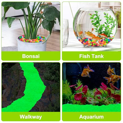 500pc Glow in The Dark Outdoor Rocks Glow in The Dark Fish Rocks Glowing Rocks for Garden Luminous Stones for Aquarium Glowing Stones for Driveway Walkway Patio Lawn Yard,Green - size: 500, style: Green