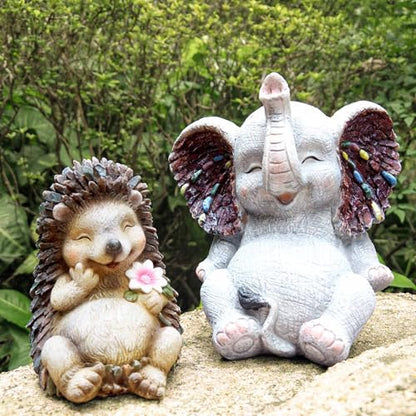 Resin Small Garden Cute Hedgehog Decor, 3.9 Inch High, Waterproof Animal Figure, Outdoor for Flowerpot Lawn Yard, Indoor Shelf Desk Bookshelves - size: Small