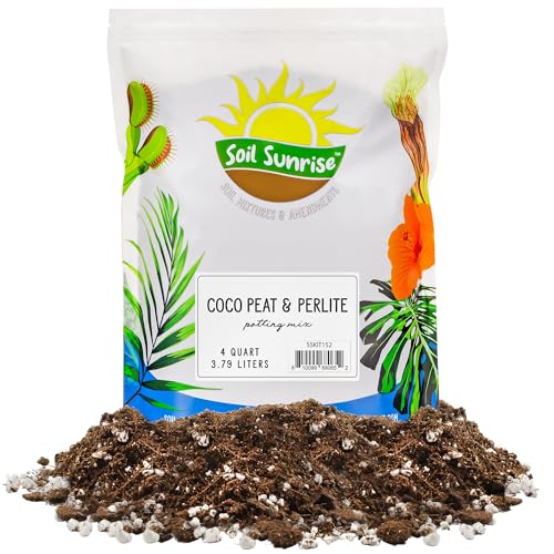Soil Sunrise Coco Peat Perlite Potting Mix (4 Quarts) Loose Coconut Coir and Perlite - size: 4 Quarts