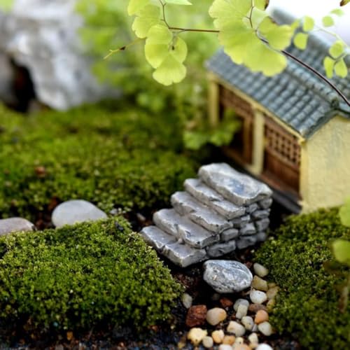 Jowxsx Miniature Resin Bridge Stair Stone Straight Bridge Stairs Stone Steps Garden Fairy Ornament Flower Pot Plant Micro Landscaping Outdoor Statues Garden Outdoor Decor Sculptures and Statues