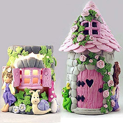 Sijiangmold Fairy Garden Door Silicone Mold Mushroom Fondant Mold Set of 5 - color: Style F