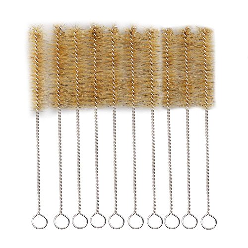 Tube Bottle Wash Cleaning Brush 9.5 Inch. Tan Bristles Radial Tip for Lab Set Chemistry Test, 15 Pack