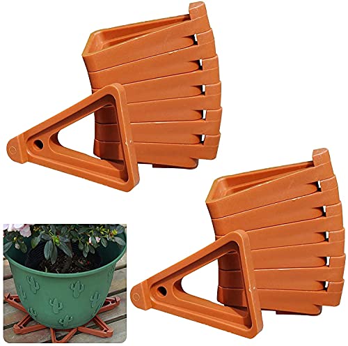 12Pcs Plant Pot Feet, Invisible Flower Pot Risers DIY Combination Triangle Toes Pot Lifters Supports Potted Plant Stand for Indoor Outdoor Gardening Plant Container Small to Large Flower Planters