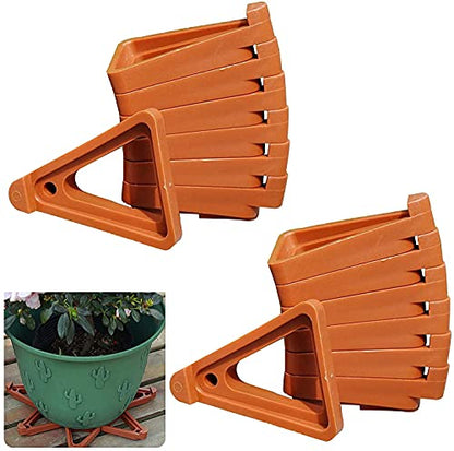 12Pcs Plant Pot Feet, Invisible Flower Pot Risers DIY Combination Triangle Toes Pot Lifters Supports Potted Plant Stand for Indoor Outdoor Gardening Plant Container Small to Large Flower Planters
