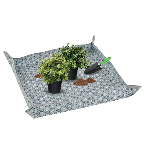 Heavy-Duty Waterproof – Indoor Plant Transplanting & Mess Control Mat, Thick Succulent Potting Tray for Soil Change, Spill-Proof Gardening & Pet Grooming Mat (L - 39.4" X 39.4") - size: L - 39.4" X 39.4"