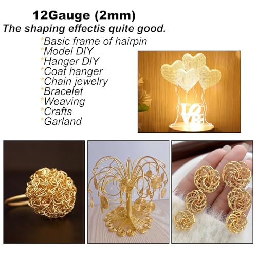 12 Gauge(2mm) Aluminum Wire 35 Yards Anodized Metal Wire for Bonsai Armature Crafting Sculpting Jewelry Craft Making Beading Floral (Brown, 12 Gauge) - color: Brown