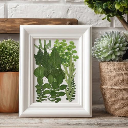 86Pcs Dried Pressed Flowers Leaves for Crafts, Real Natural Dried Leaves Pressed Leaves Bulk Dry Leaves for Resin, DIY Art, Jewelry, Candle & Soap Making, Scrapbook Bookmarks Ideas – Tweezers Included - color: Green 86pcs