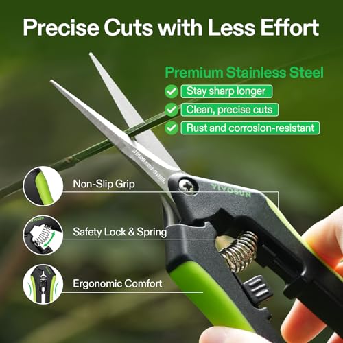 VIVOSUN 6.5 Inch Garden Scissors, Black Pruning Shears for Plants, 2-Pack - style: Black Straight Blade
