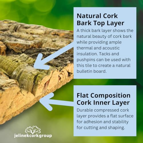 Jelinek Cork Natural Bark Wall Tile 12 x 12 Inch
