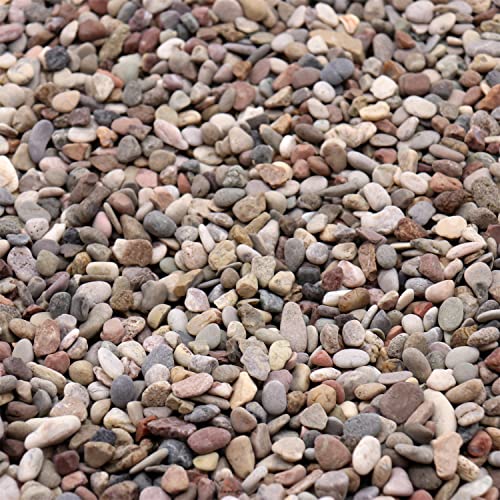 Black Earth Rocks for Plants & Planters, Decorative Pebbles, 1/5", 10 lb - color: MIXED COLOR - BLACK/ EARTH TONES, size: Mini (0.2 Inch)