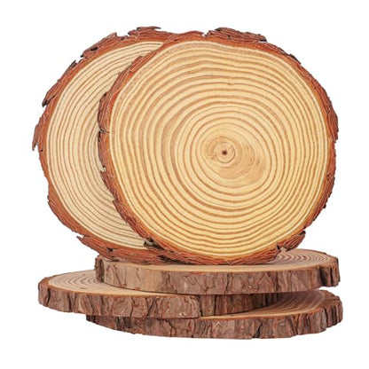 20 PCS Unfinished Wood Slices for Centerpieces, 6.3-7 Inch Natural Wood Slices with Tree Bark Pine and Wood Rounds Discs for DIY Crafts, Centerpieces, Art & Decor - size: 20 PCS 6.3-7 Inch