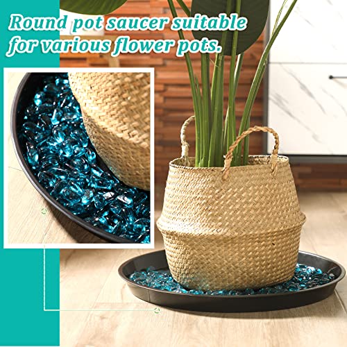 Eccliy 6 Pack Plastic Plant Saucer, Round, 20 Inch, Black - color: Black, size: 20 Inch, style: Round