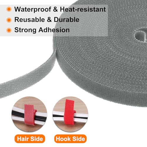 HARFINGTON 2pcs Garden Plant Tape 33ft 25/64" Reusable Garden Plant Ties Strap Nylon Plant Twist Tie for Plant Gardening Home Office, Grey - color: Gray, size: 33ft x 25/64"